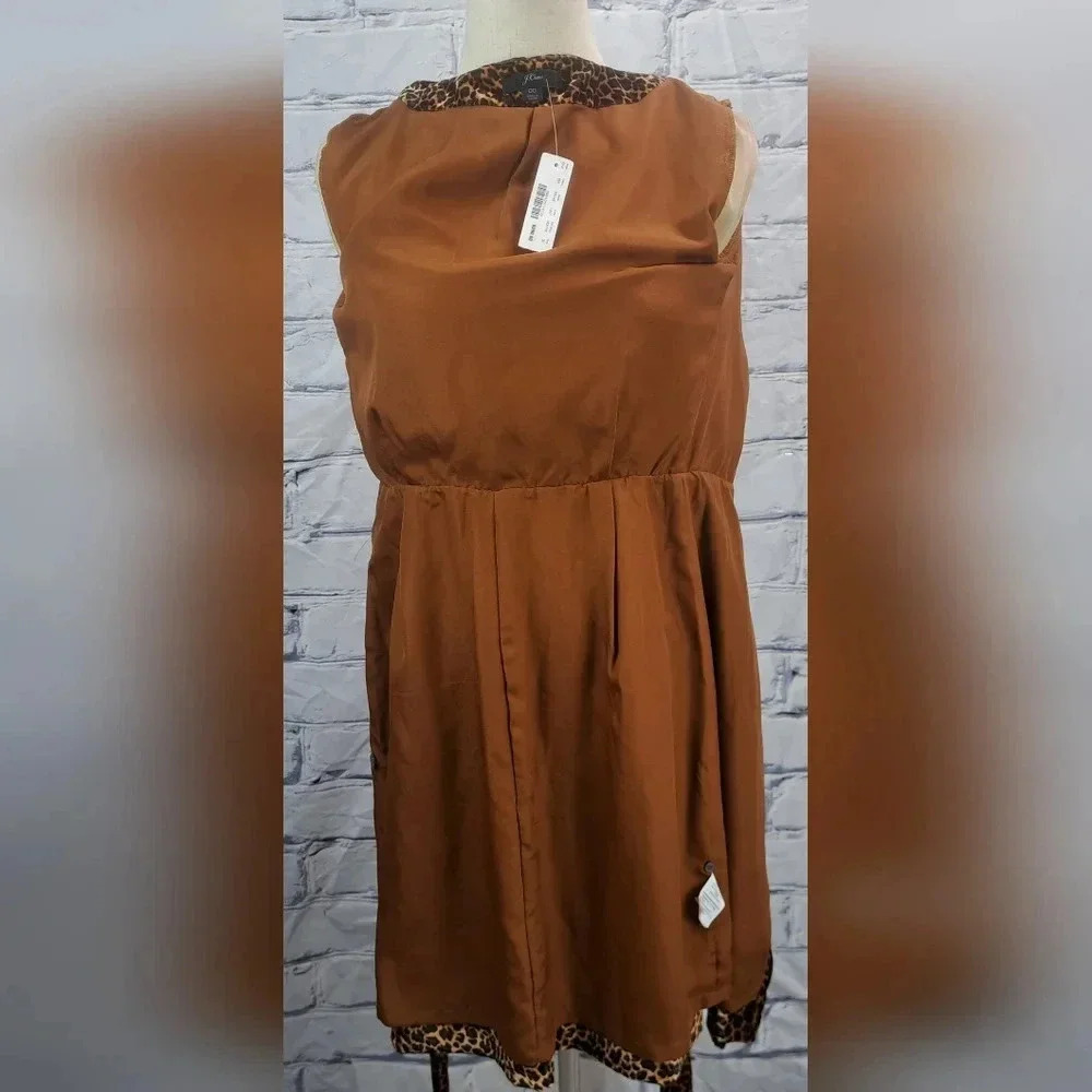 NWT J. Crew True Wrap Lined Dress in  Drapey Velvet Leopard Print Midi Size 00 - Picture 11 of 16